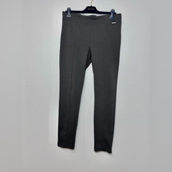 EUC Calvin Klein Ponte Power Stretch Pants in Dark Heather Grey - Picture 1 of 8